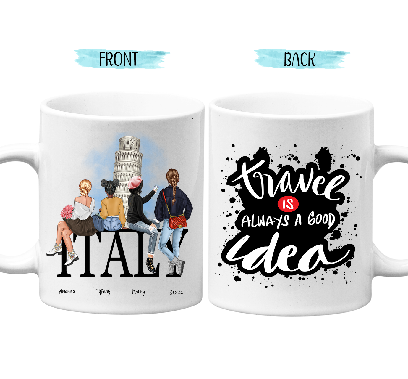 Besties - Travel - Landmark - Personalized Mug