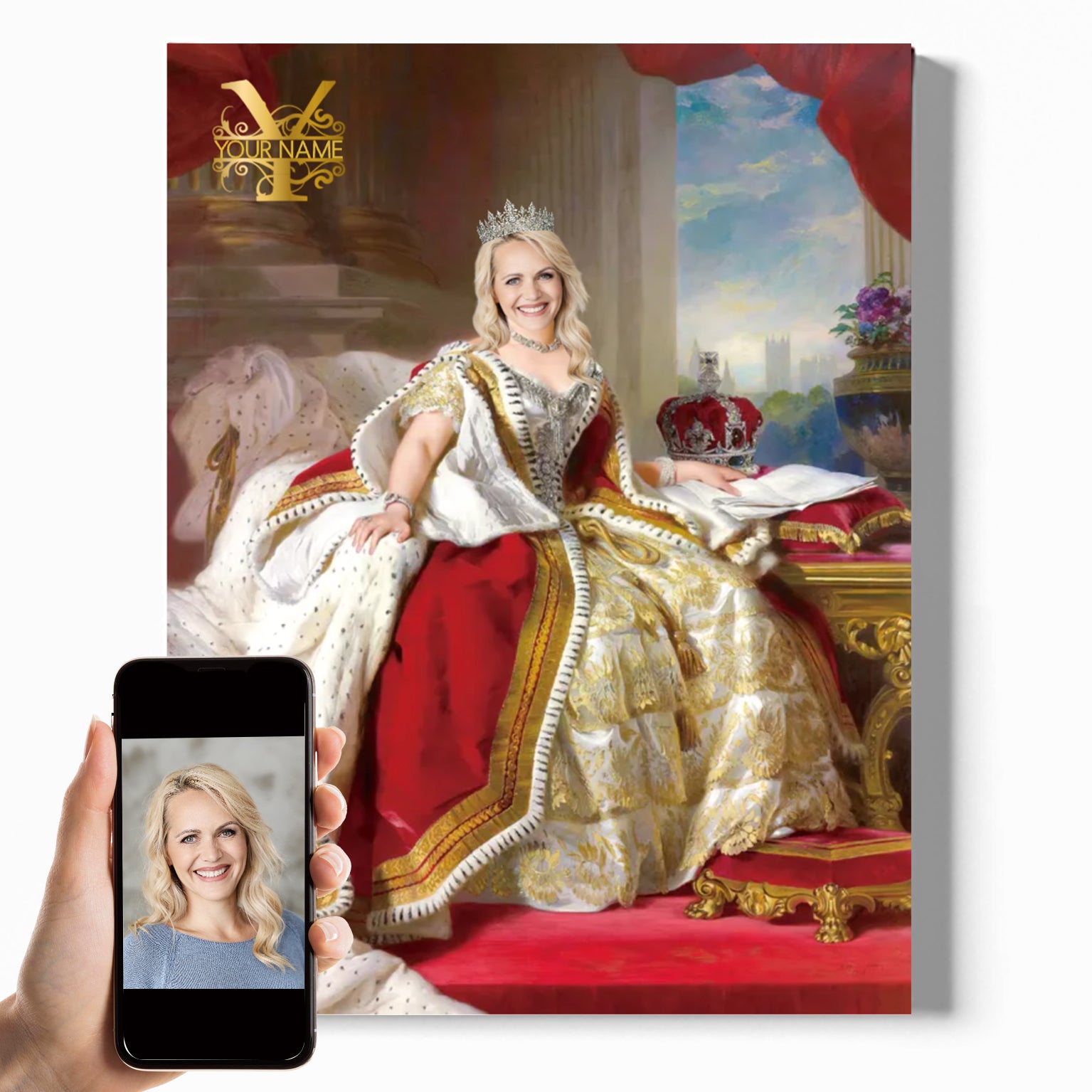 Medieval Queen / Princess Ⅲ | Custom Royal Portrait | Personalized Wrapped Canvas