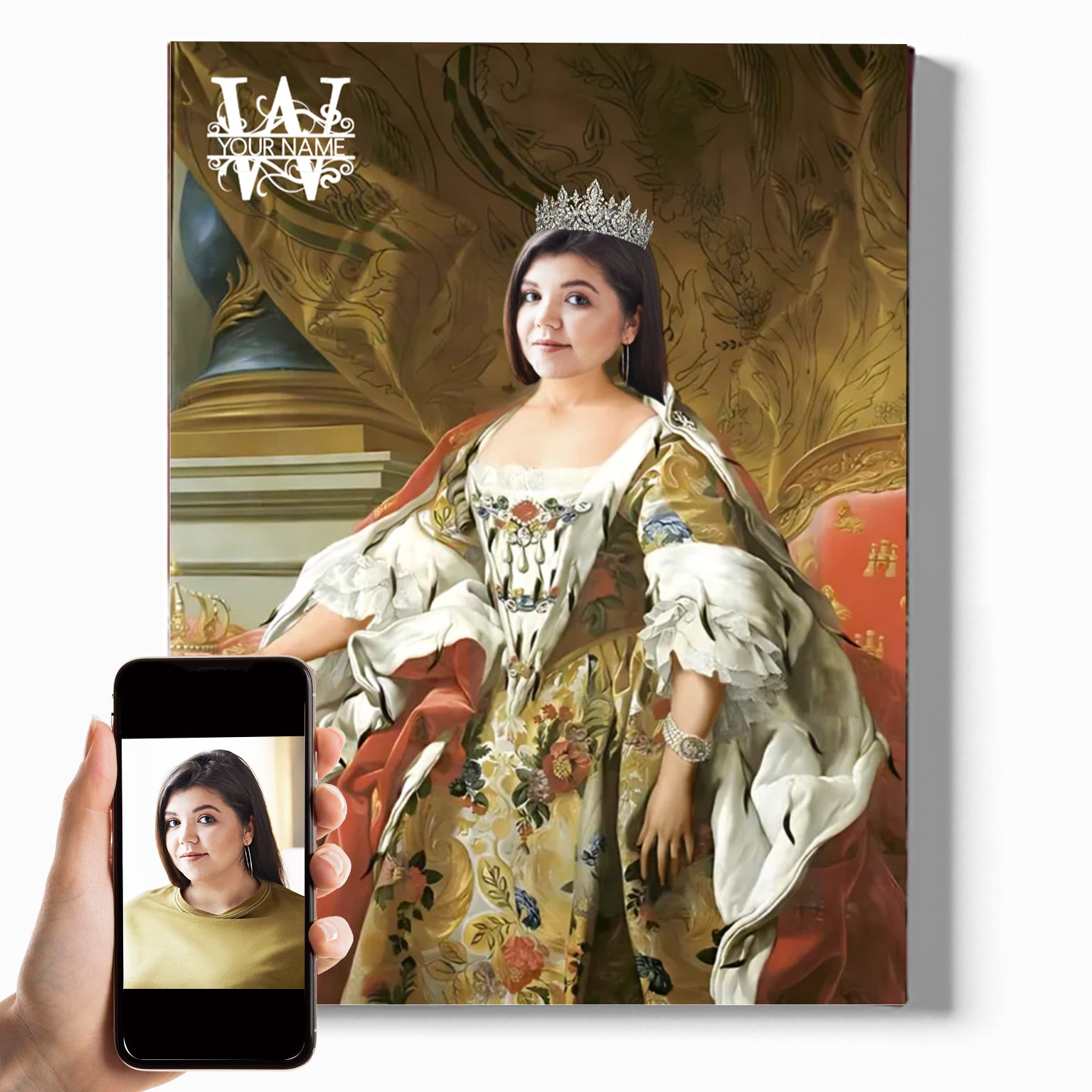 Vintage Victorian Lady Ⅳ | Custom Royal Portrait | Personalized Wrapped Canvas