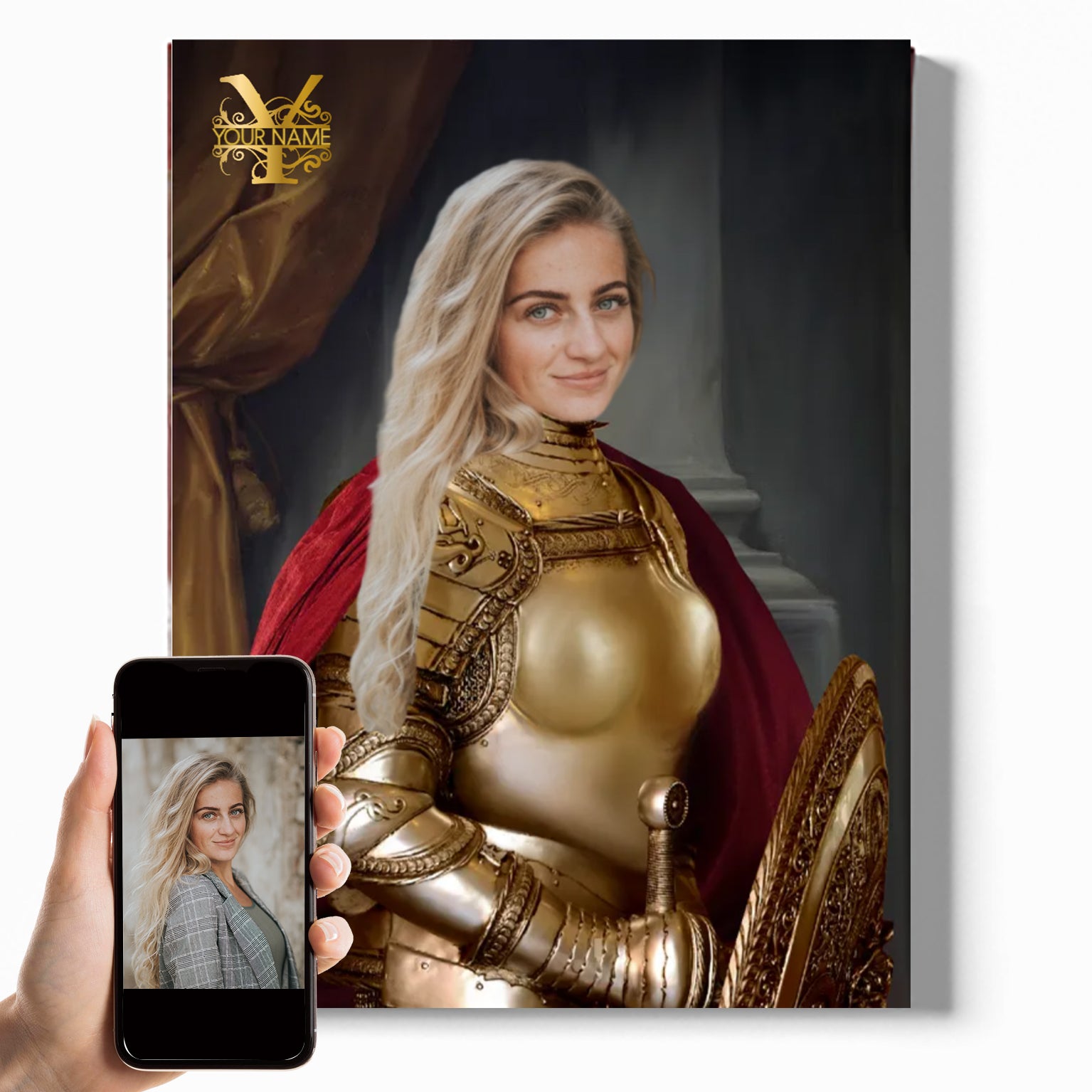 Viking Lady Ⅳ | Custom Royal Portrait | Personalized Wrapped Canvas