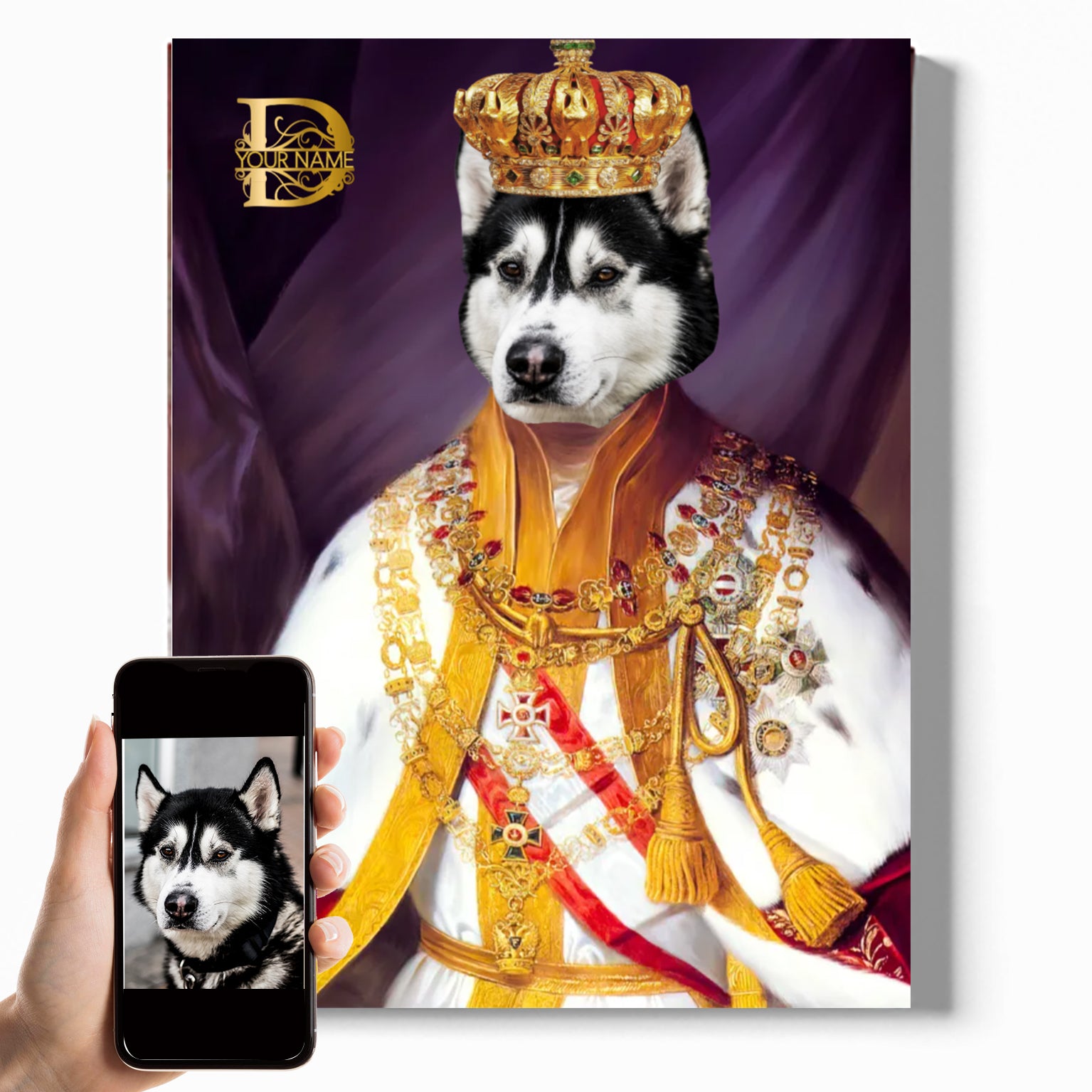 The King Ⅱ | Custom Royal Portrait | Personalized Wrapped Canvas