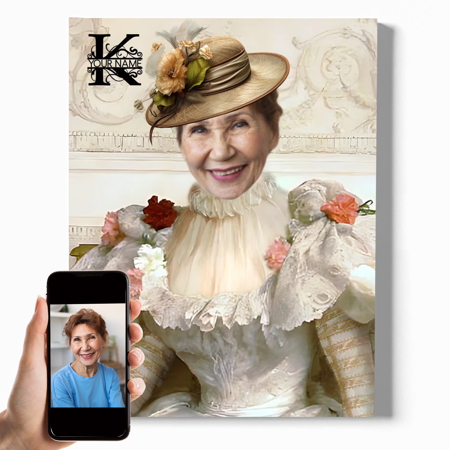 Vintage Victorian Lady Ⅰ | Custom Royal Portrait | Personalized Wrapped Canvas