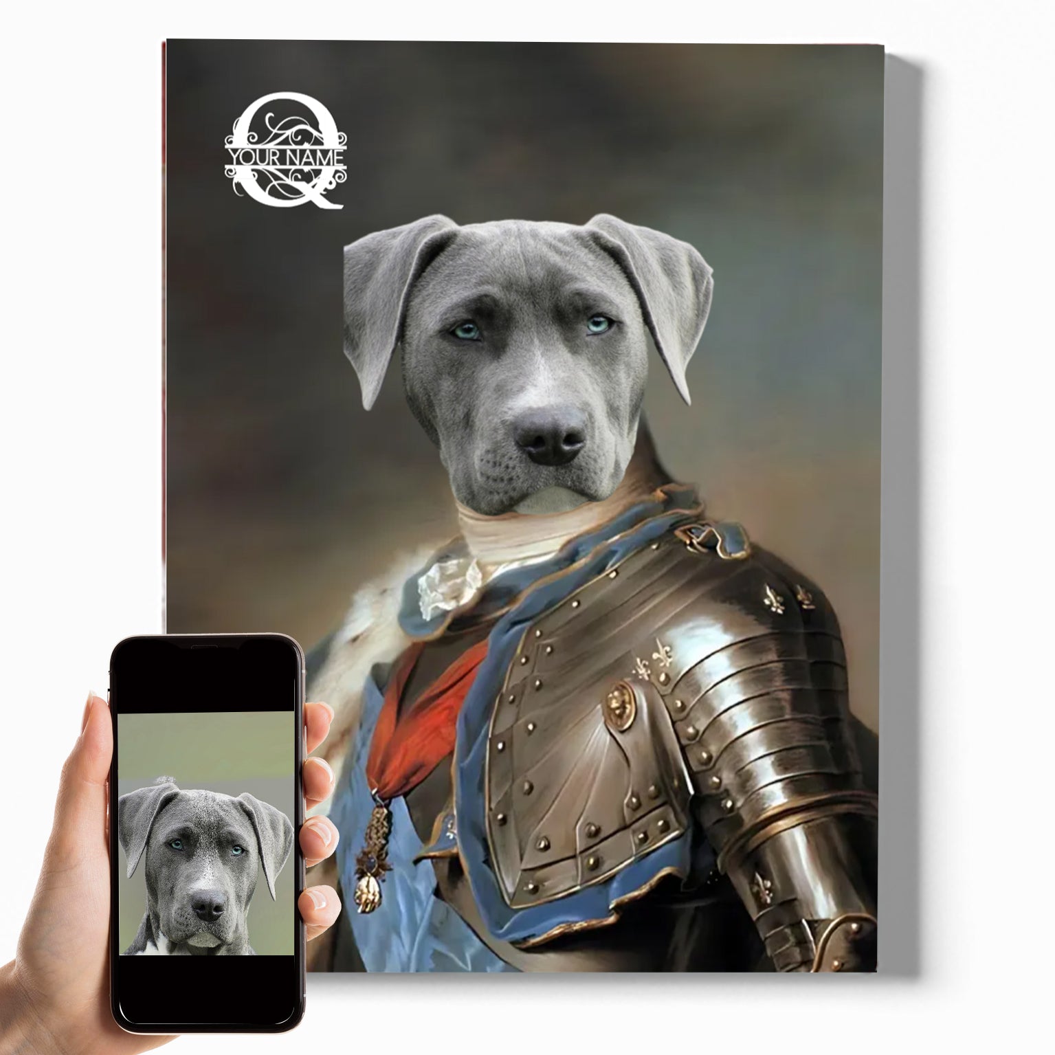 Vintage Magnificent Knight I | Custom Royal Portrait | Personalized Wrapped Canvas