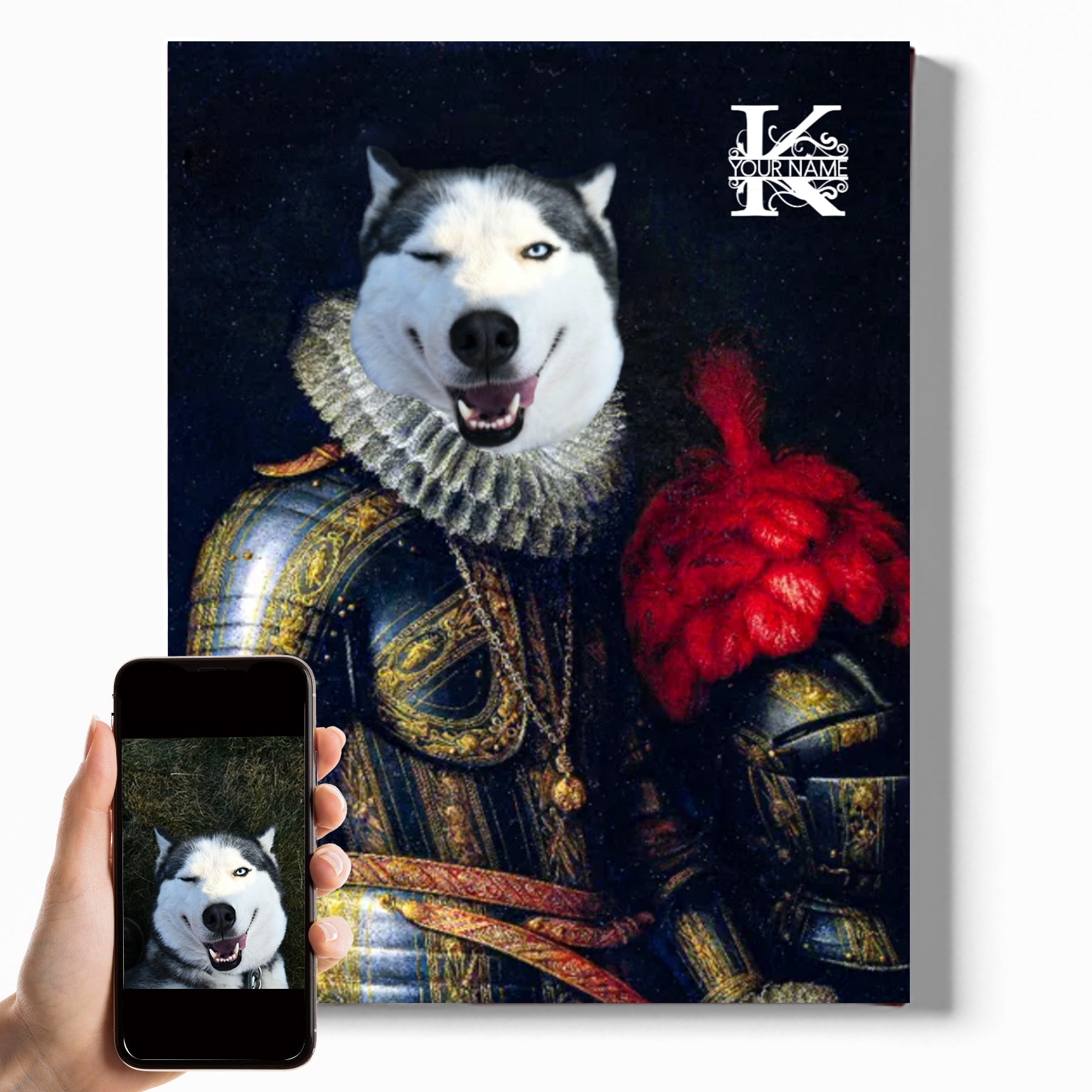 Vintage Magnificent Knight Ⅳ | Custom Royal Portrait | Personalized Wrapped Canvas