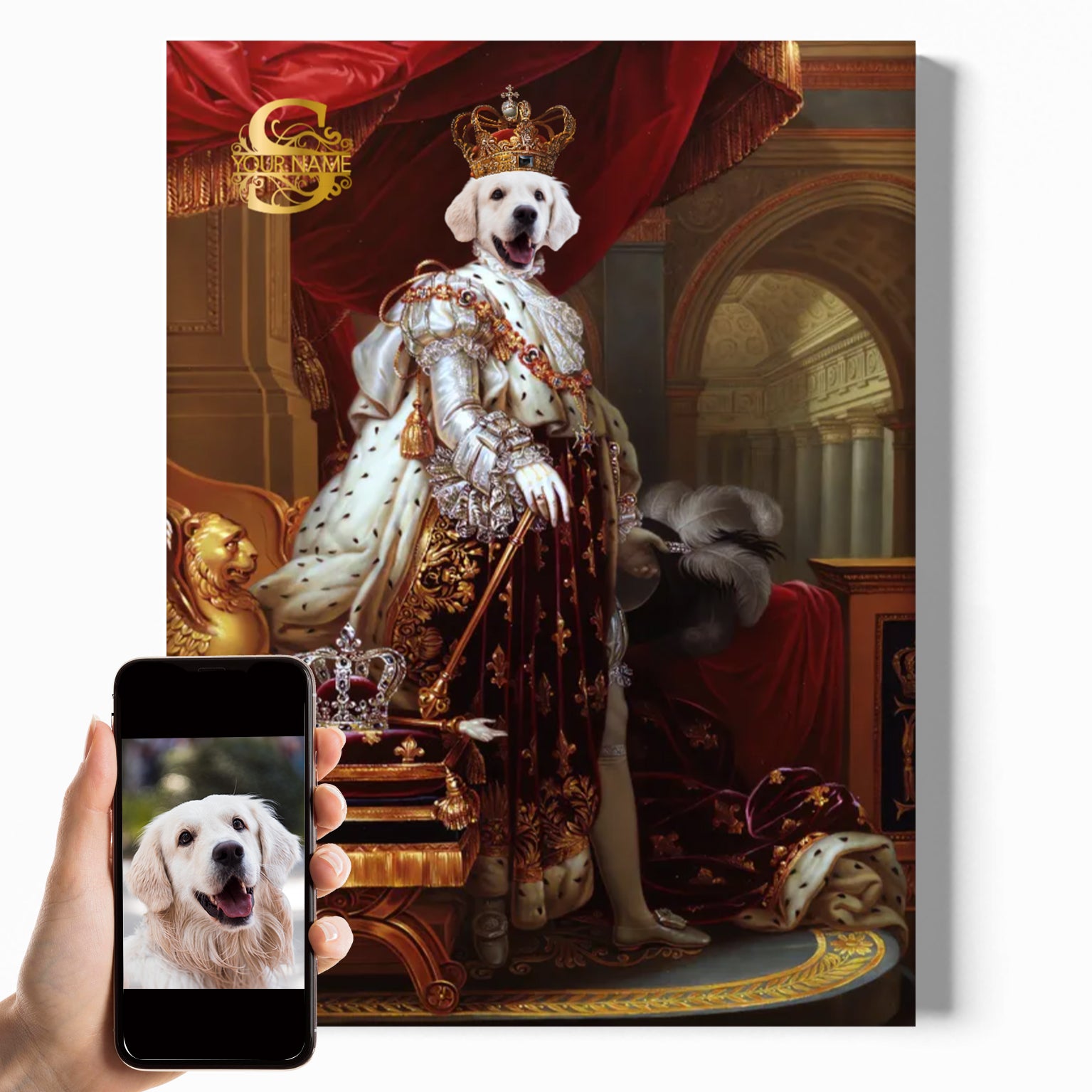 The King IX | Custom Royal Portrait | Personalized Wrapped Canvas