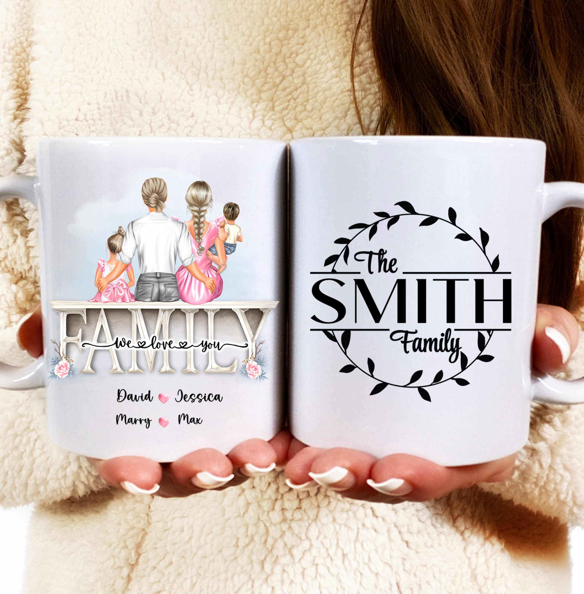Family with Kids - We Love You- Personalized Mug