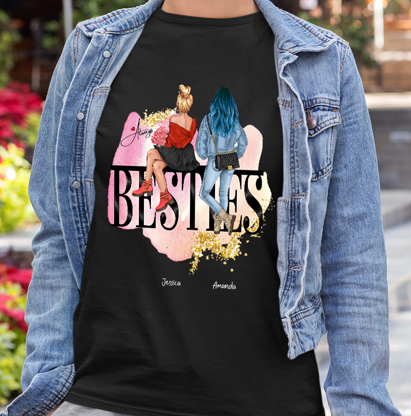Besties - Best Friends - Personalized T-Shirt