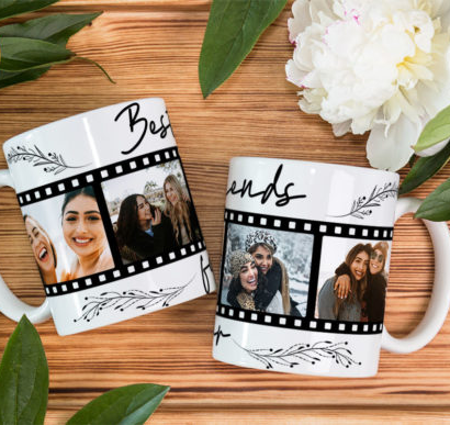 Best Friends Photo - Besties - Personalized Photo Mug