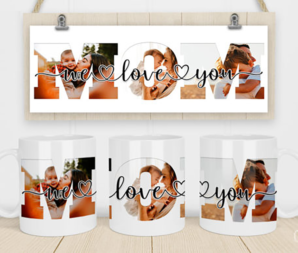 We Love You Mom - Personalized Photo Mug