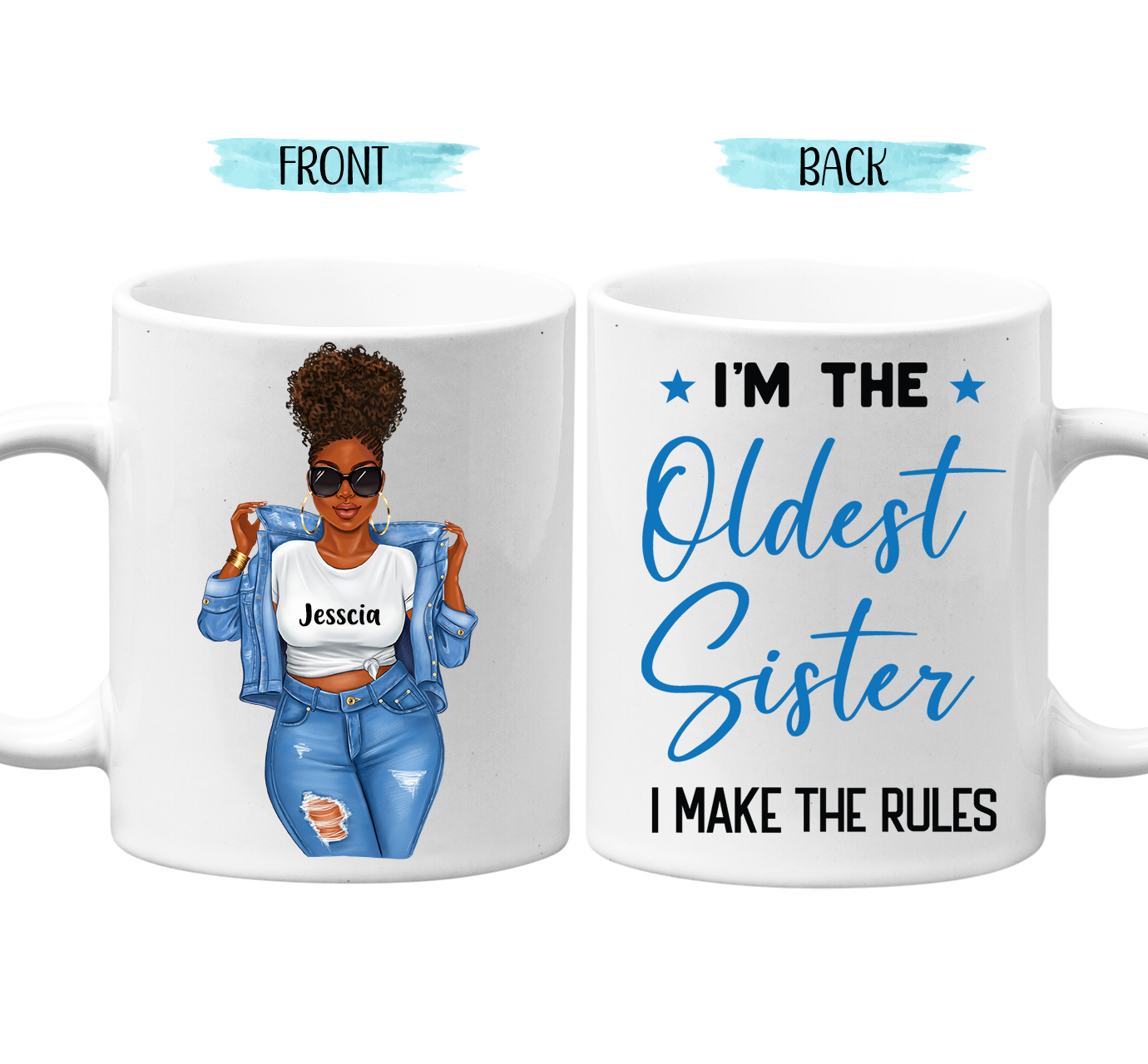 Denim Sisters - Family - Personalized Mug