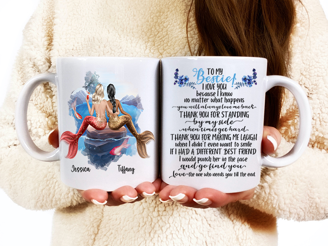 Mermaid Best Friends- Besties - Personalized Mug