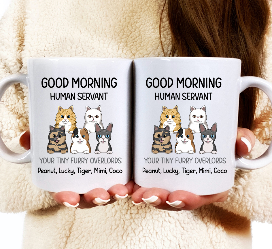 Good Morning Human Servant - Cat Lover Personalized Mug