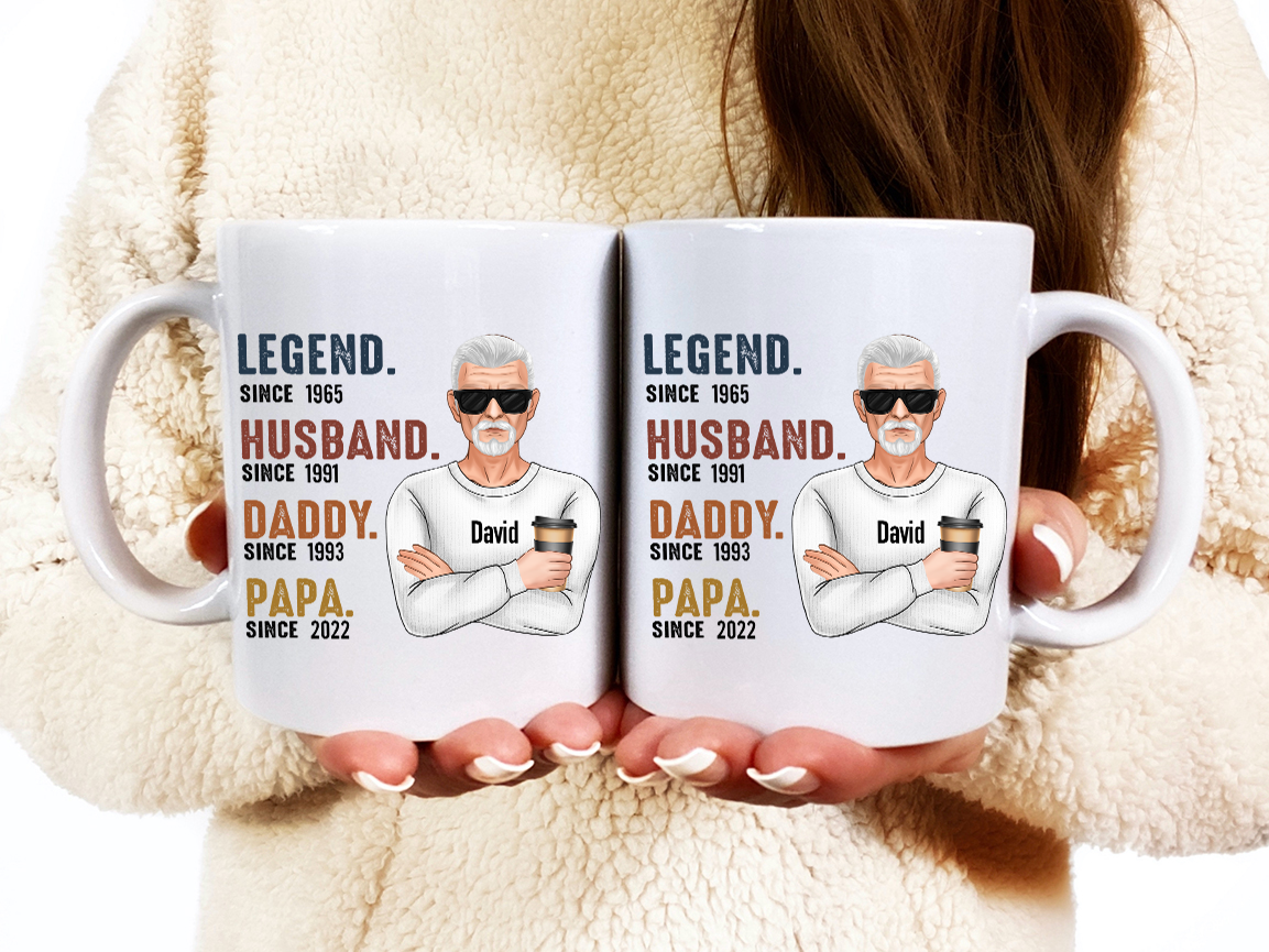Legend Since, Husband Since, Daddy Since,Papa Since- Personalized Mug