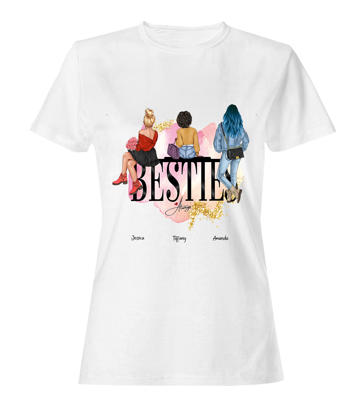 Besties - Best Friends - Personalized T-Shirt